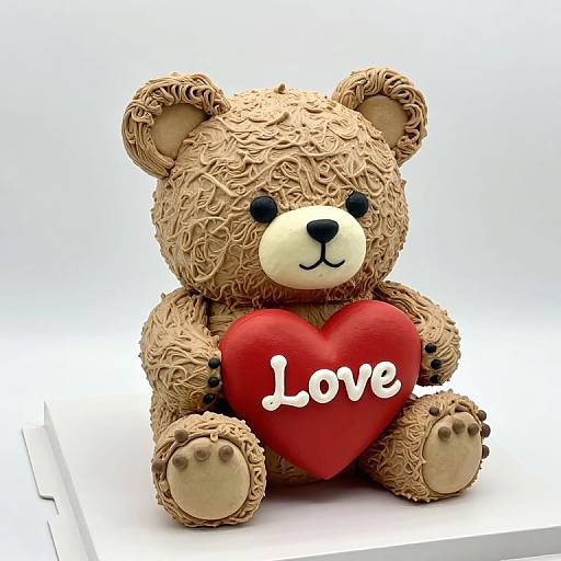 3D Teddy Bear Love Cake Sculpture