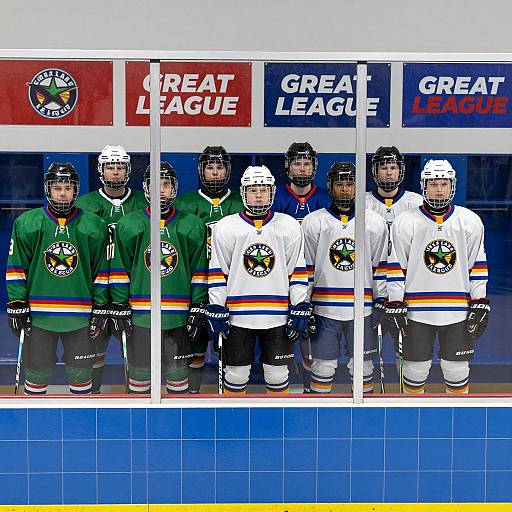 Young Hockey Players in Locker Room