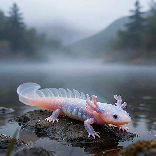 Bioluminescent Axolotl Water Dragon