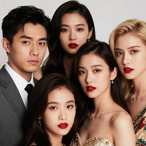 Close-Up Portrait of Four Stylish Individuals