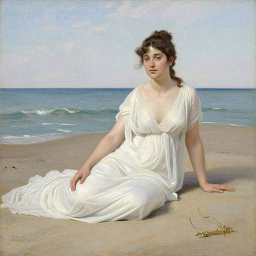Serene Neoclassical Woman by Shore