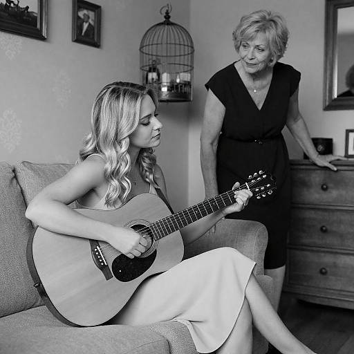 Intimate Moment: Women in Black-and-White