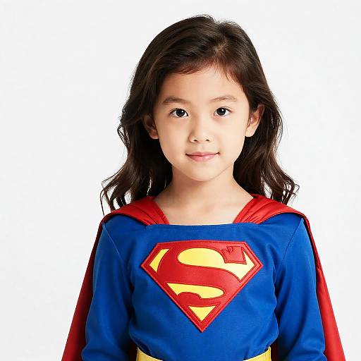 Young Girl in Supergirl Costume