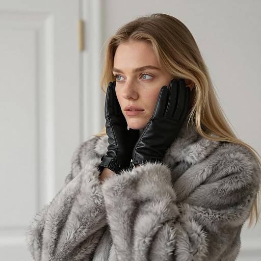 Elegant Woman in Fur Coat Portrait