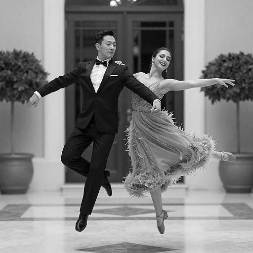 Elegant Dance in Black and White