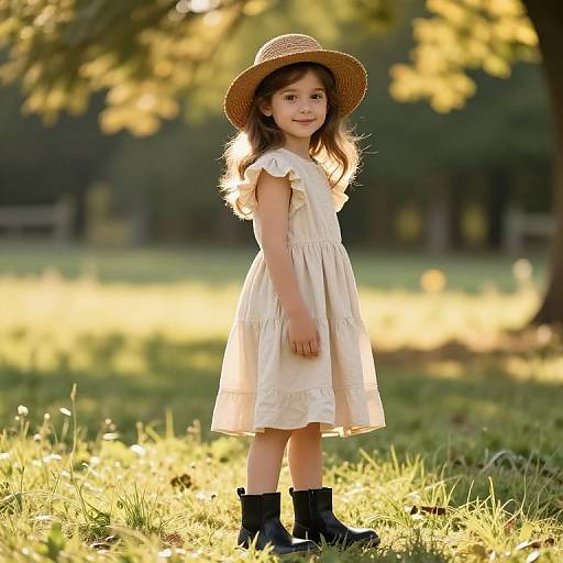 Young Girl in Sunlit Meadow
