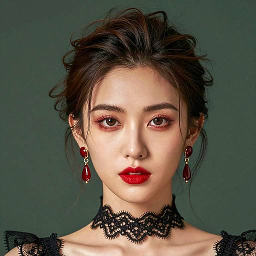 Sultry Portrait of a Dark-Haired Woman