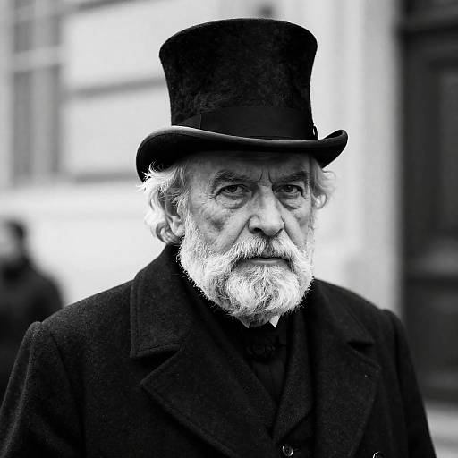 Elderly Man in Top Hat and Dark Coat
