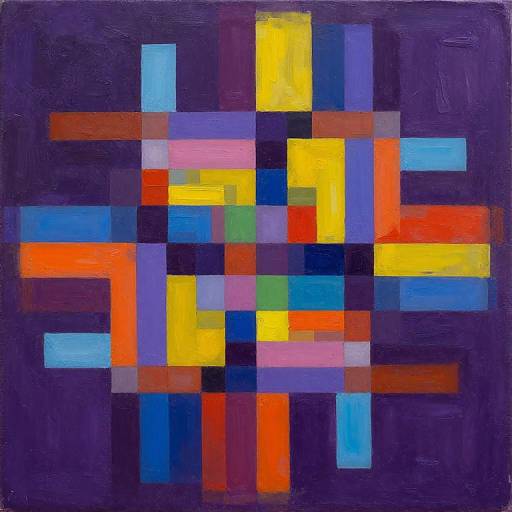 Modern Abstract Dark Violet Painting