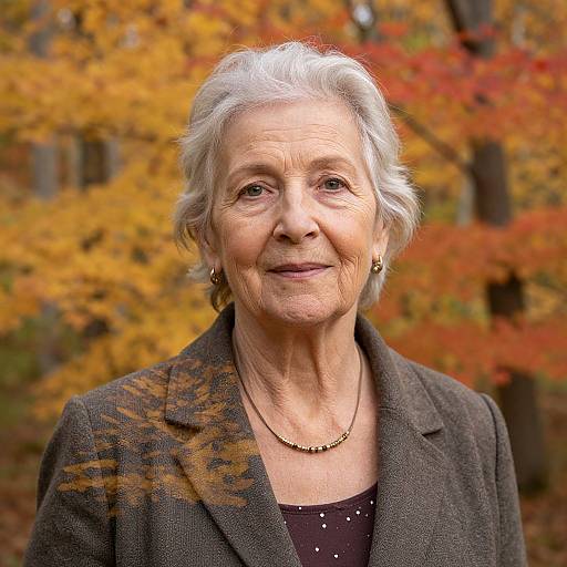 Graceful Elderly Woman in Autumn