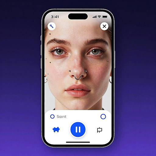 Nose Piercing Simulator App Interface