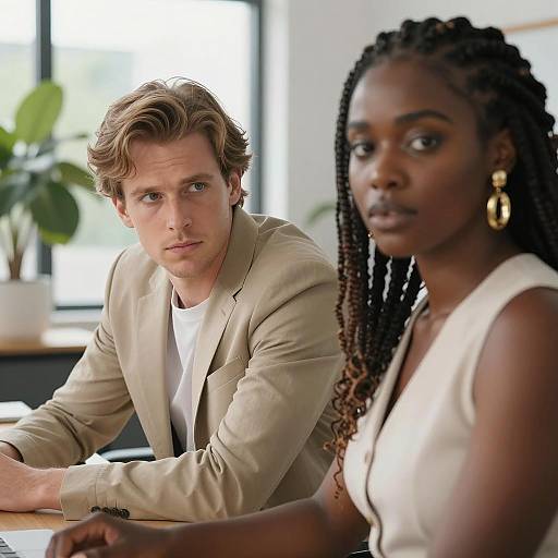 Intense Conversation in Modern Office