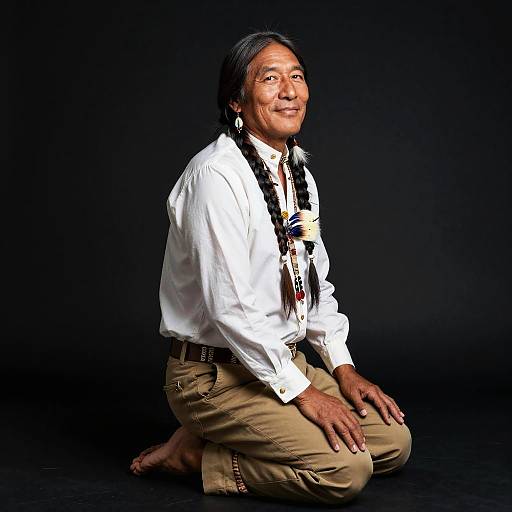 Native American Portrait in O'Keeffe Style