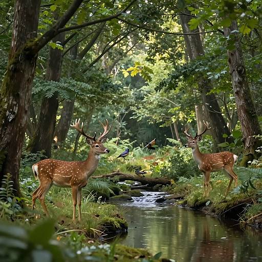 Photorealistic Serene Forest with Wildlife