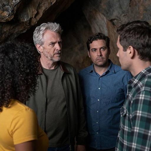 Candid Moment in a Dim Cave