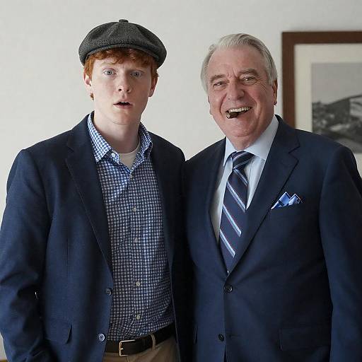 Surprised Young Man and Smiling Elder