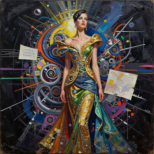 Abstract Impasto Nanopunk Fashion Portrait