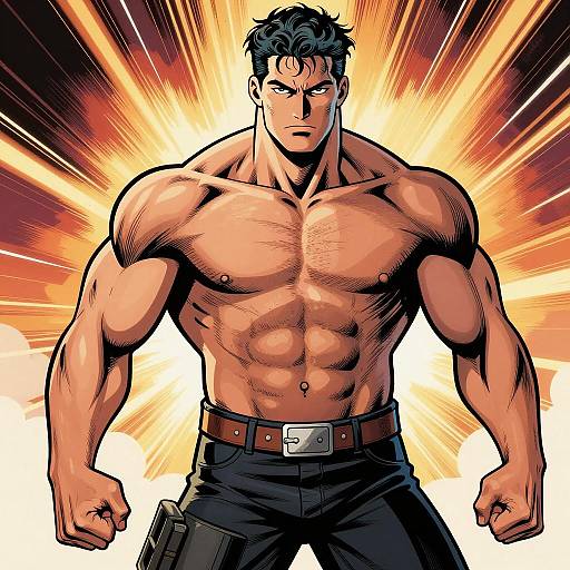Comic Book Hero: Muscular Man Art