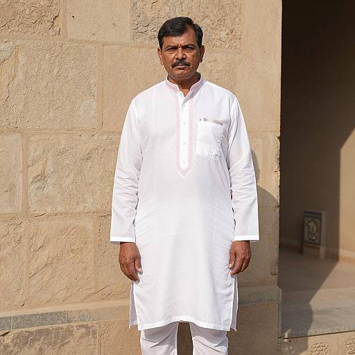 Traditional Kurta Style Portrait of Elder