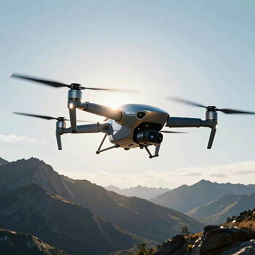 Futuristic Twin-Rotor Drone Flight