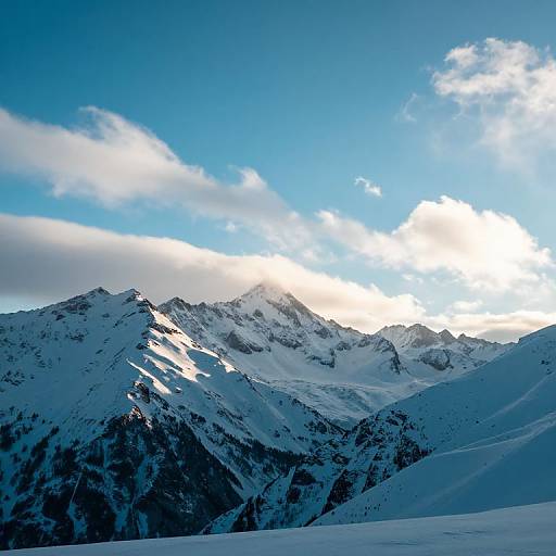 Ethereal Snow-Covered Mountain Peaks