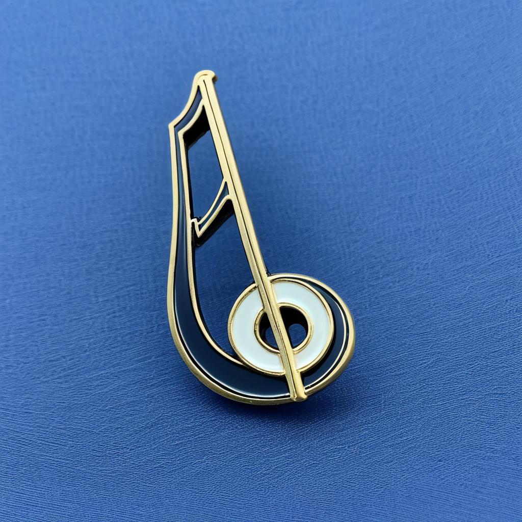 Art Deco Music Note Enamel Pin Design