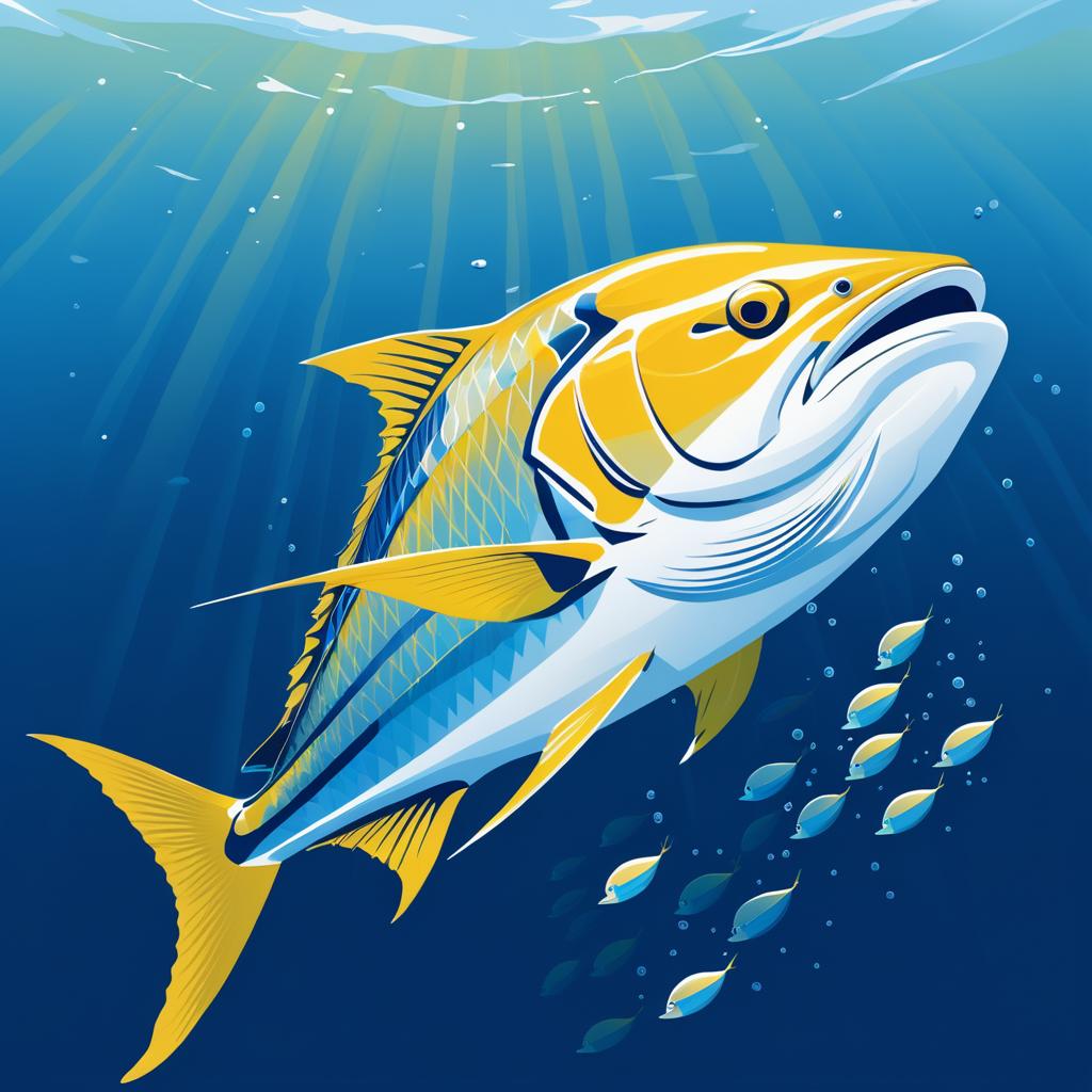 Dynamic Amberjack Logo Design Concept