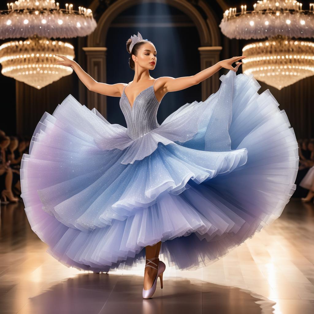 Elegant Ballerina in Shimmering Tutu Dress