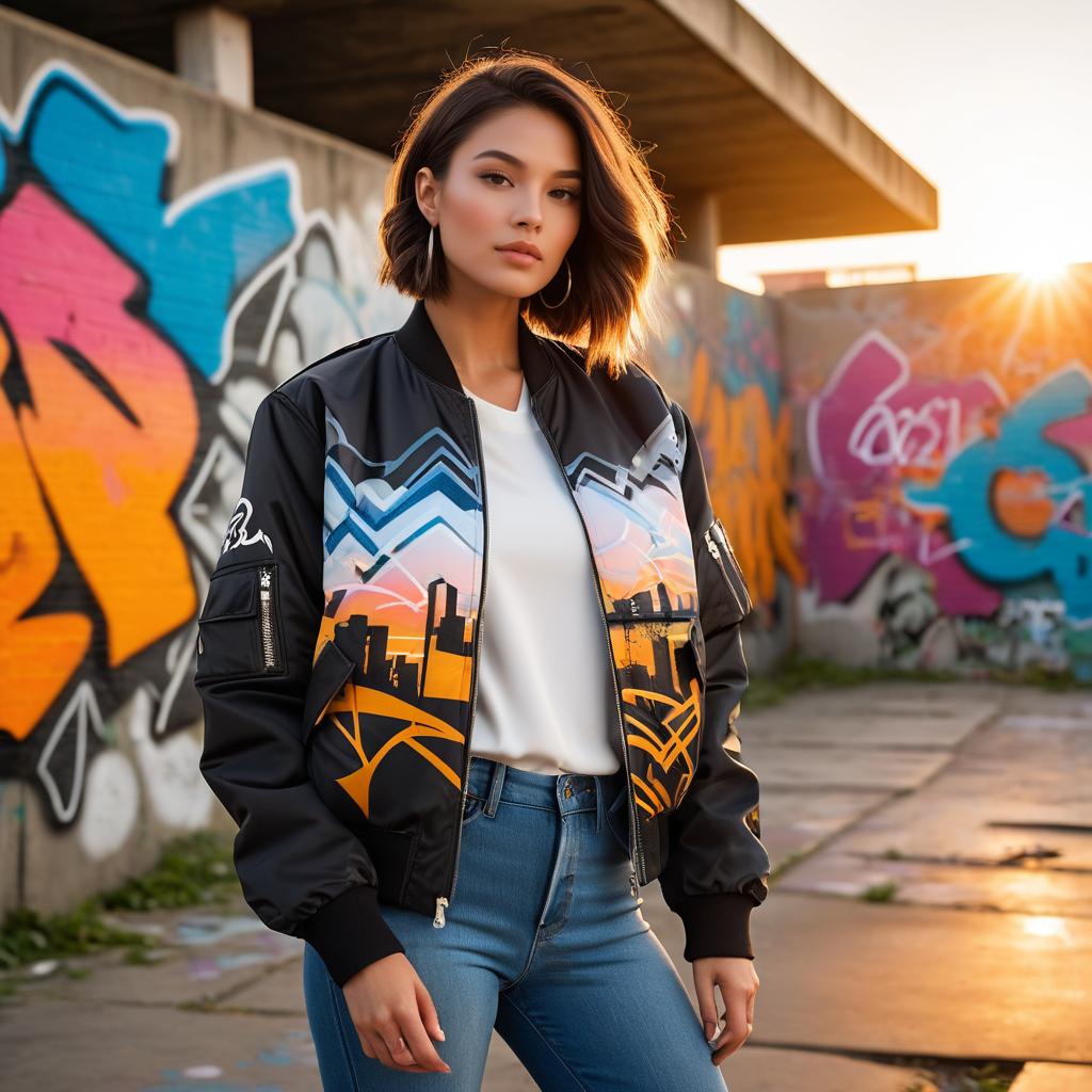 Eco-Friendly Bomber Jackets at Sunset