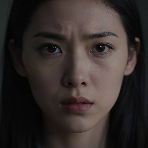 Mysterious Woman's Sneer Portrait