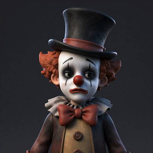 Sorrowful Clown with Tattered Top Hat