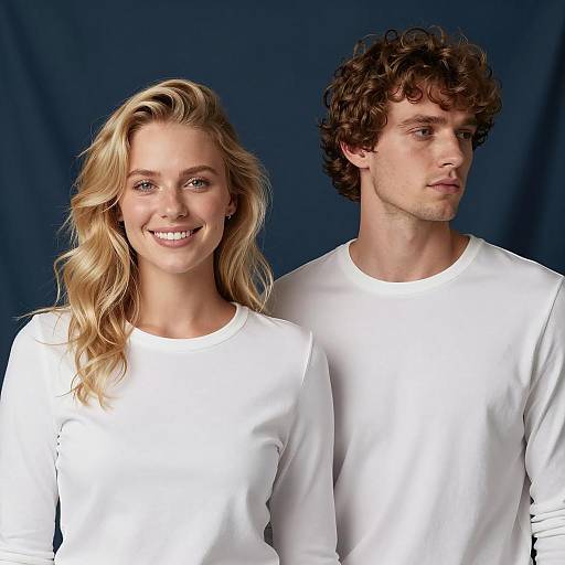 Smiling Couple in Coordinated Outfits