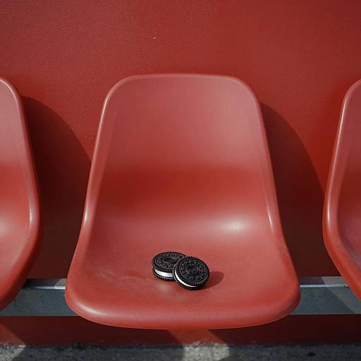 Oreo Cookies on Red Plastic Chair