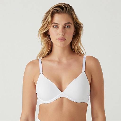 Woman in White Underwire Bra