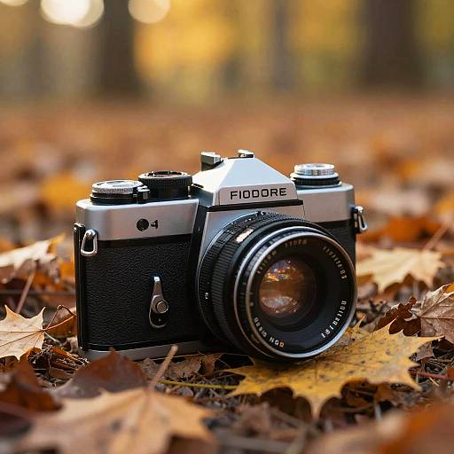 Vintage D60 Camera in Autumn Glow