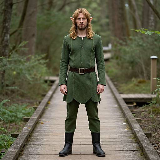 Man in Woodland Elf Costume