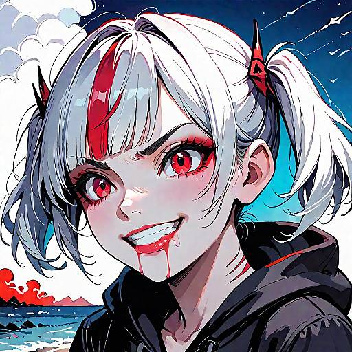 Dark Anime Girl by Ocean Night