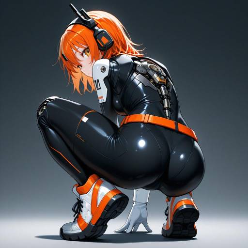 Futuristic Android with Orange Aesthetics