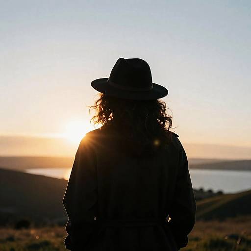 Silhouette at Sunset: A Poignant View