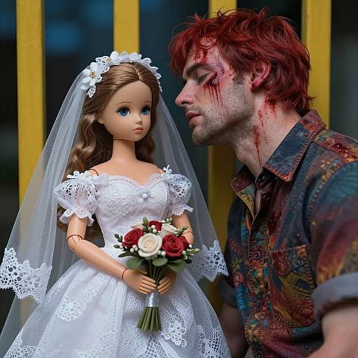 Bride Doll and Distressed Man Encounter