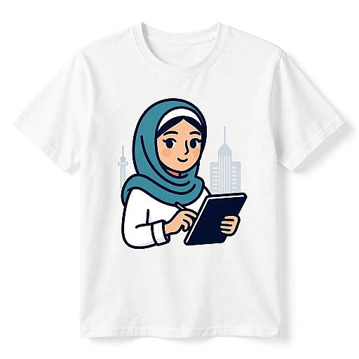 Middle-Eastern Female Architect Cartoon