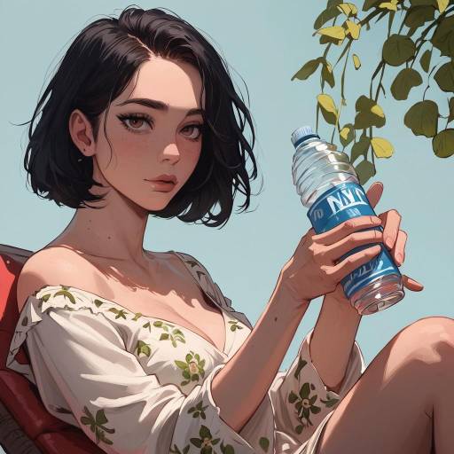 Sophisticated Young Woman in Floral Dress