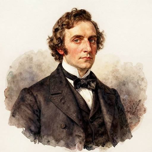 Victorian Gentleman Scholar Watercolor