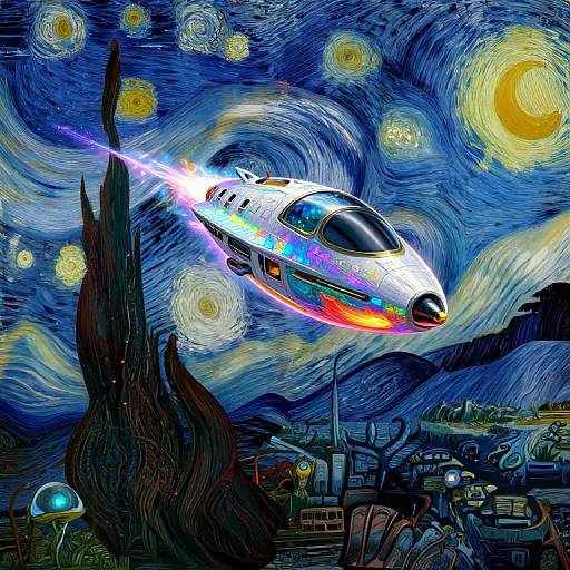 Digital art mashup of Van Gogh's 