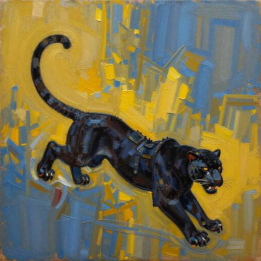 Colorful Abstract Black Panther Woman