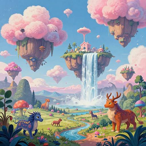 Surreal Floating Islands Dreamscape