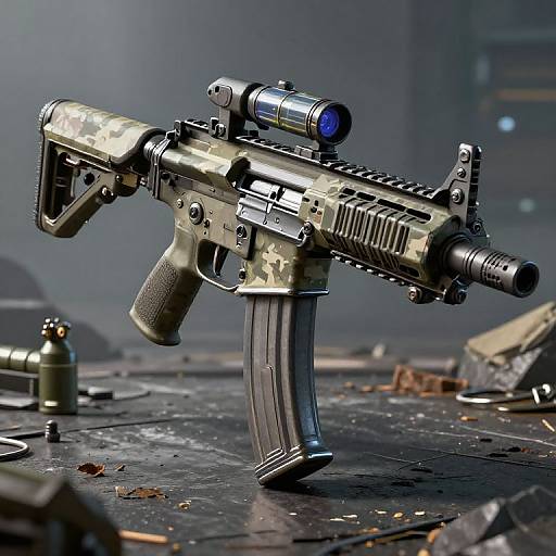 Futuristic Compact Assault Rifle Design