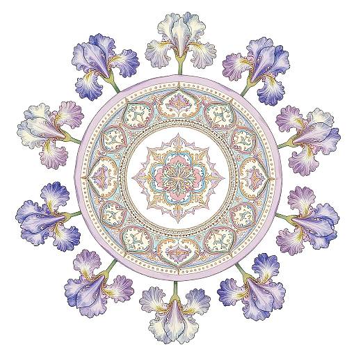 Elegant 2D Floral Scarf Pattern