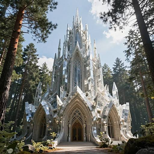 Fractal Crystal Cathedral in Forest
