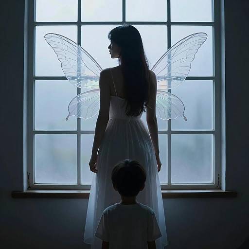 Enchanting Fairy Beneath a Moonlit Window